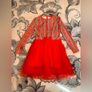 ChicMe Red and White Plaid Dress